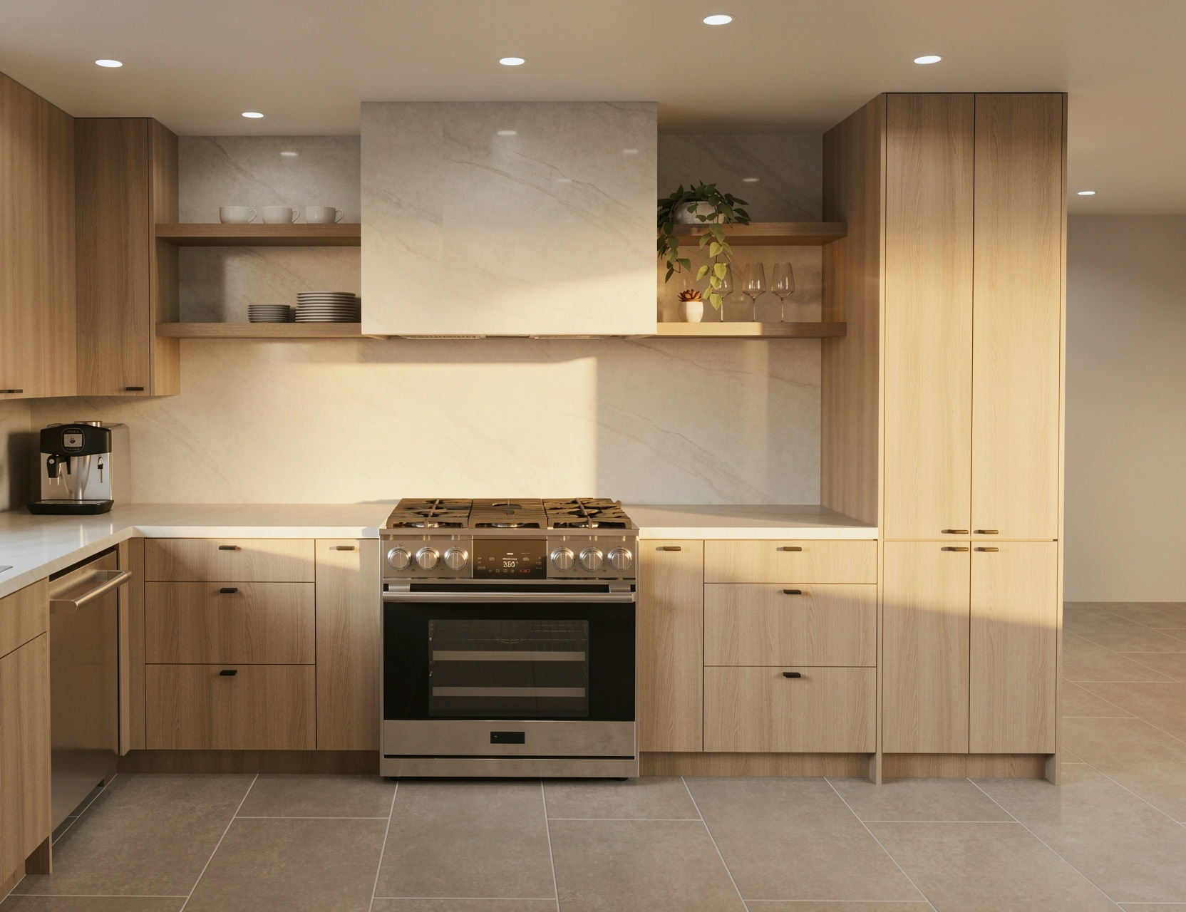 An oak island kitchen, view 3