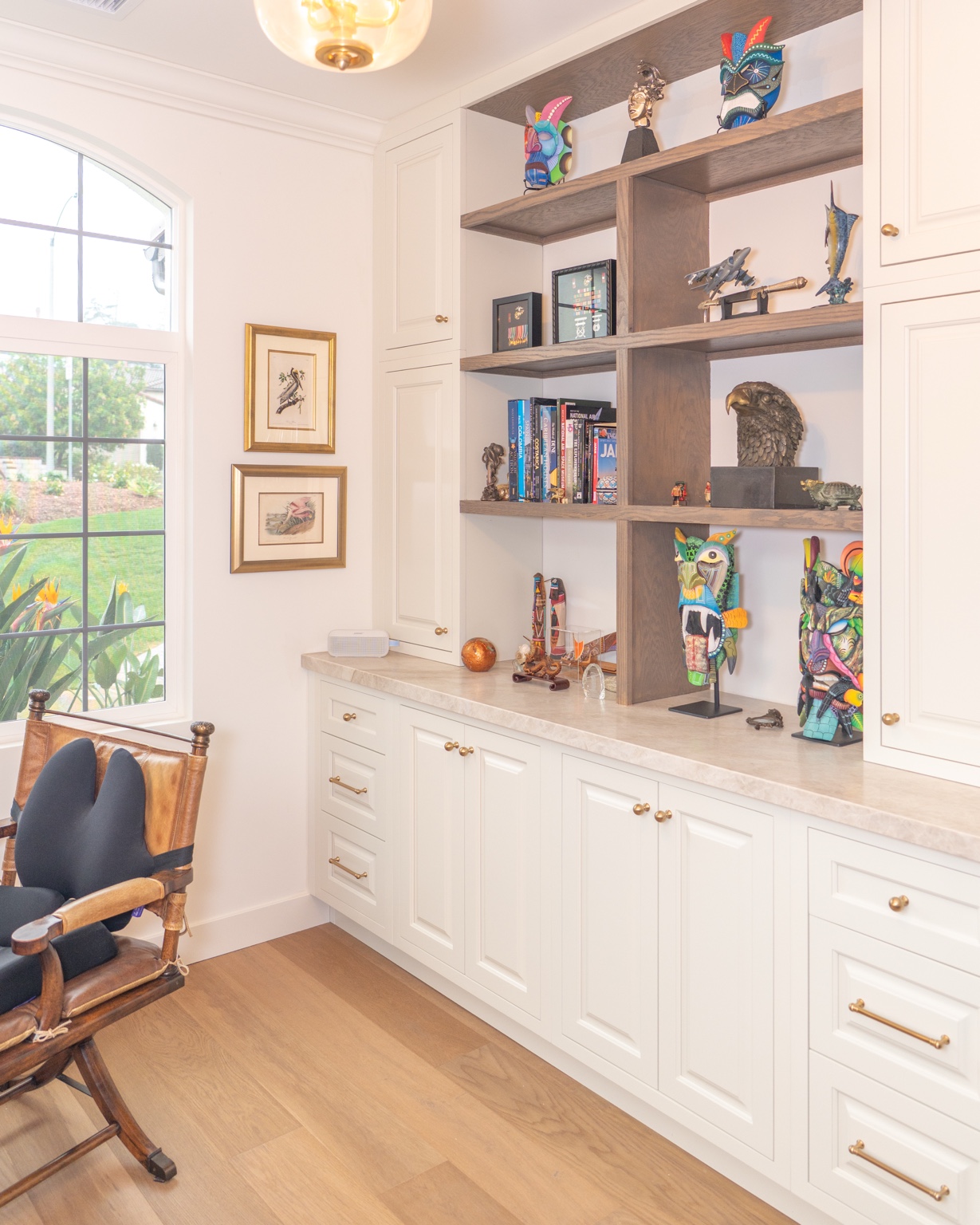 Custom storage and open shelving